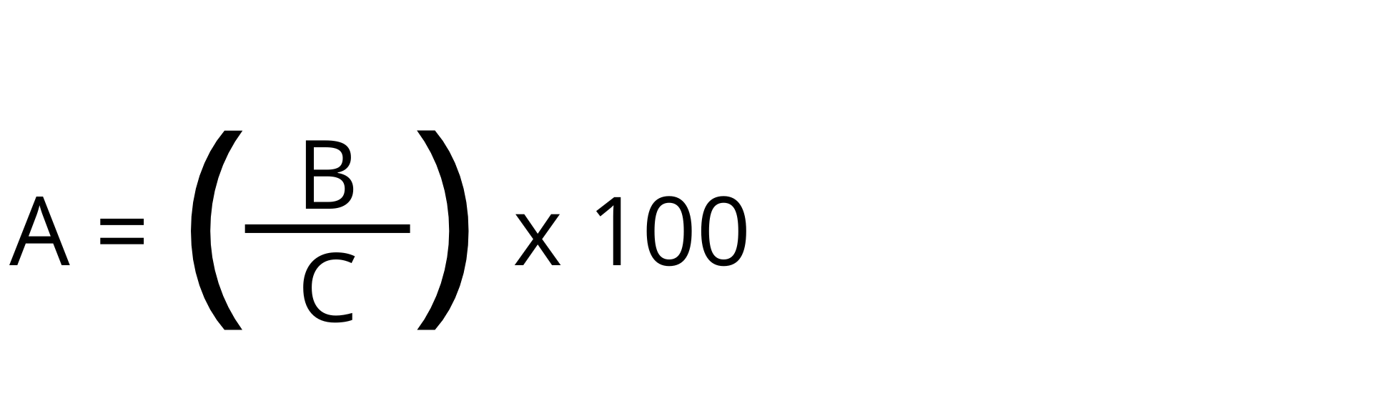 Payroll tax GP exemption formula, where A equals B over C times 100