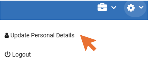 Screenshot of Update personal details location in RevenueSA Online