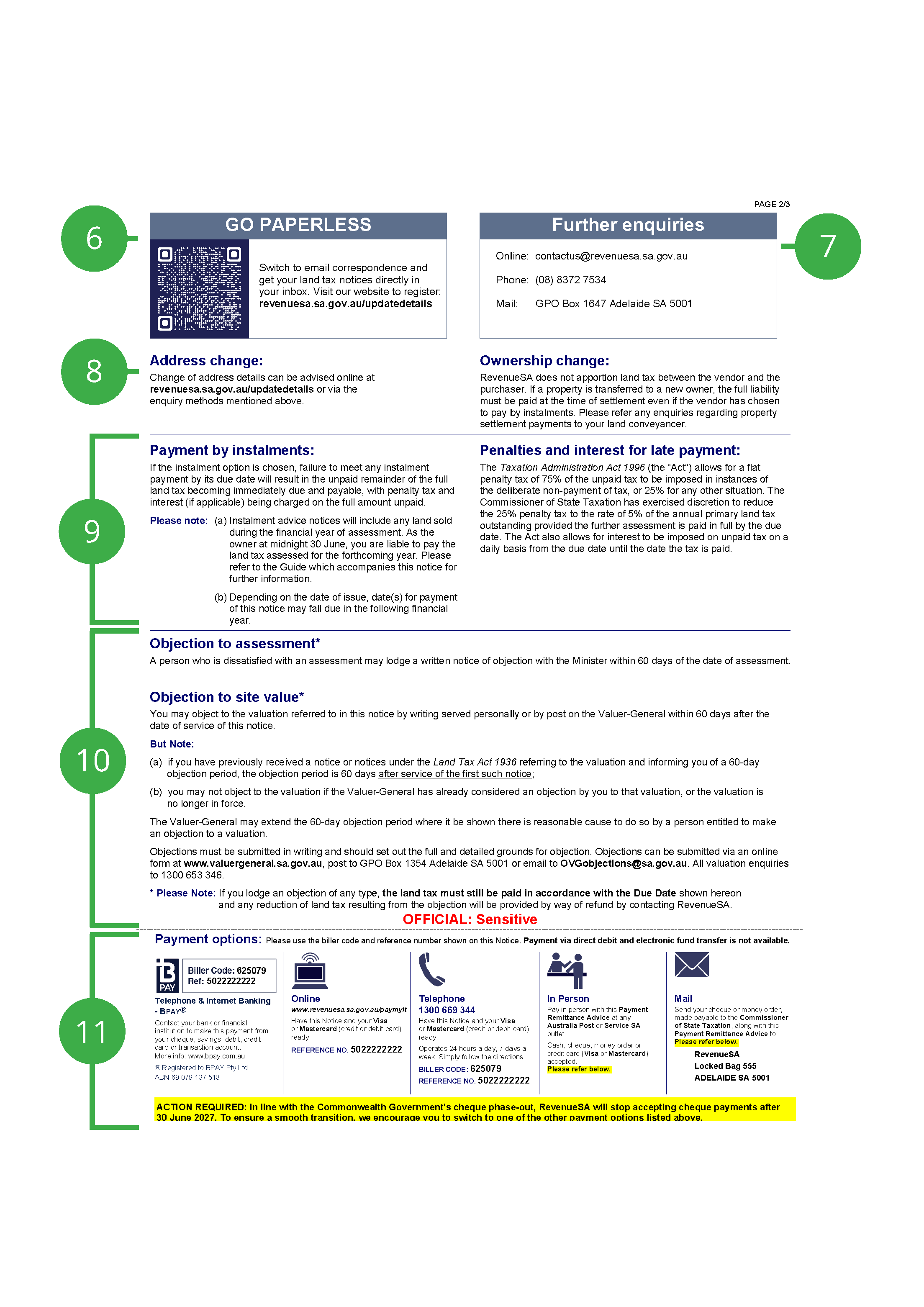 Image of page 2 of sample 2025-26 land tax assessment