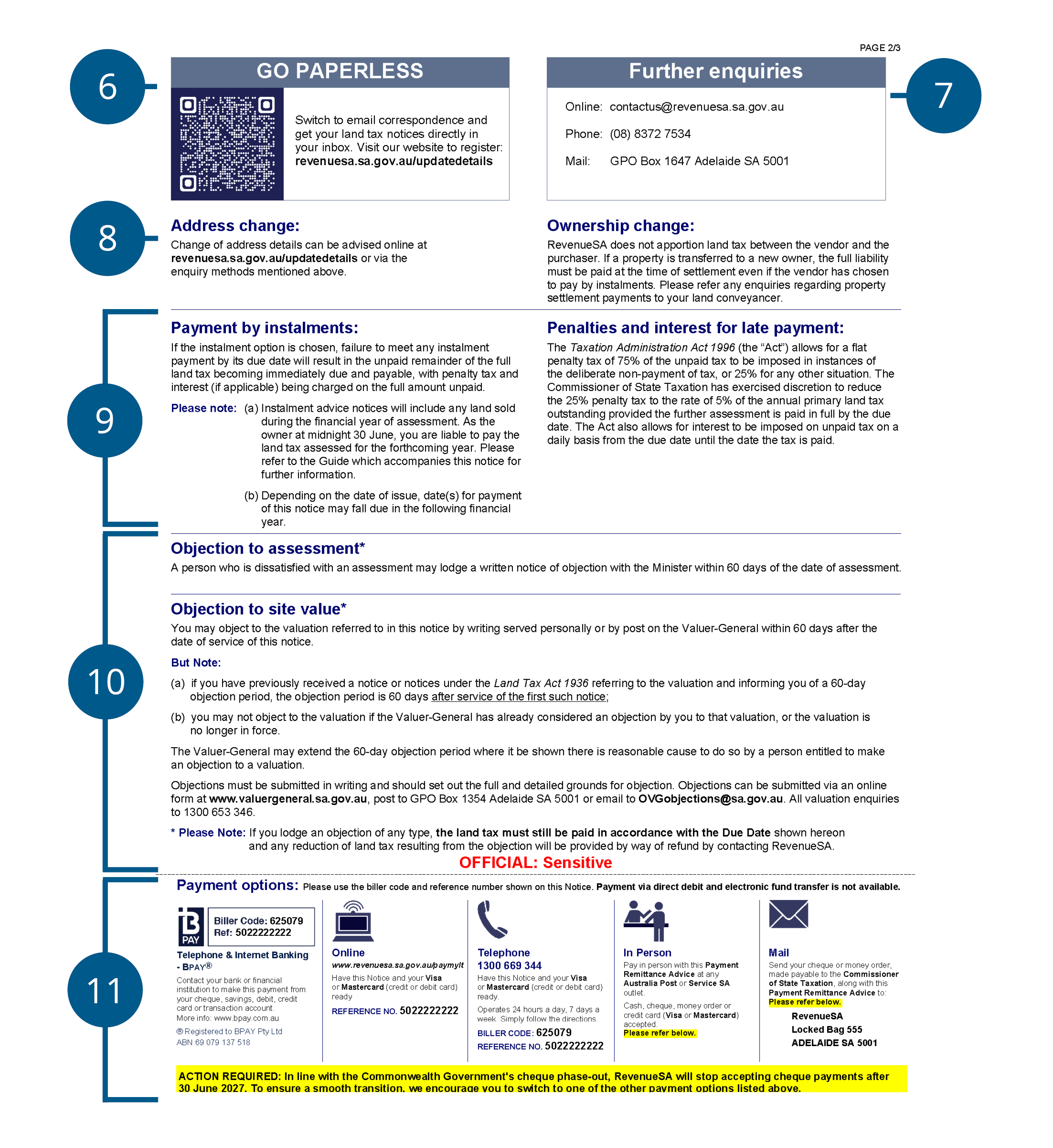 Image of page 2 of sample 2025-26 land tax assessment