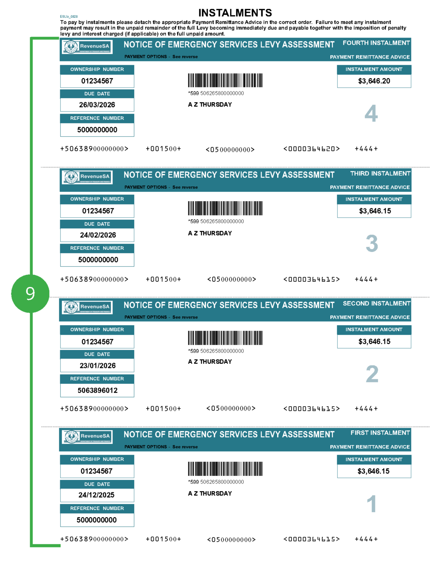 Image of Notice of Emergency Services Levy Assessment Sample page 3