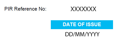 Image of PIR number example